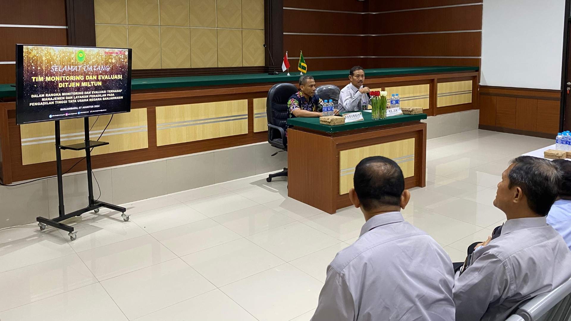 Monitoring Evaluasi Layanan Peradilan di Pengadilan Tinggi Tata Usaha Negara Banjarmasin oleh Ditjen Badilmiltun